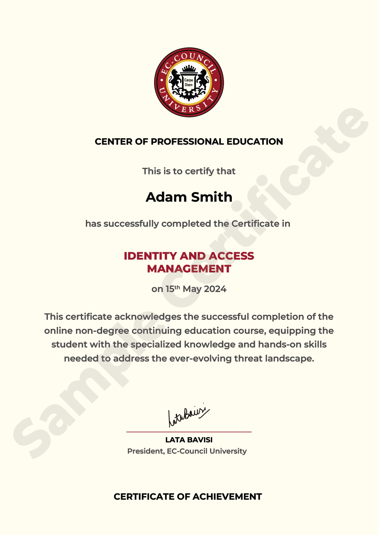 Certificate of IAM Achievement
